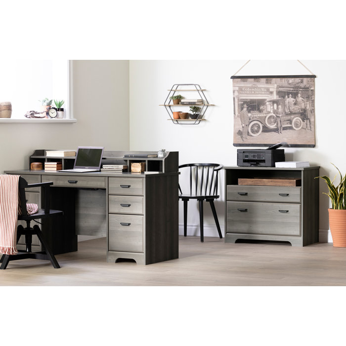 South Shore Versa Executive Desk with Hutch & Reviews Wayfair